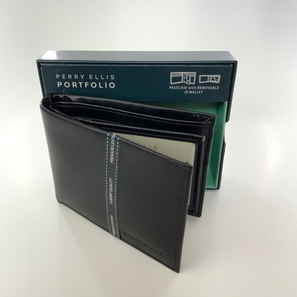 Perry Ellis Portfolio Passcase Removable ID Wallet - Picture 8 of 8